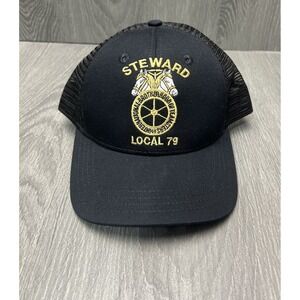 Steward Local 79 I.B.T. Teamsters Union Made Black Trucker Hat Mesh Snapback Cap